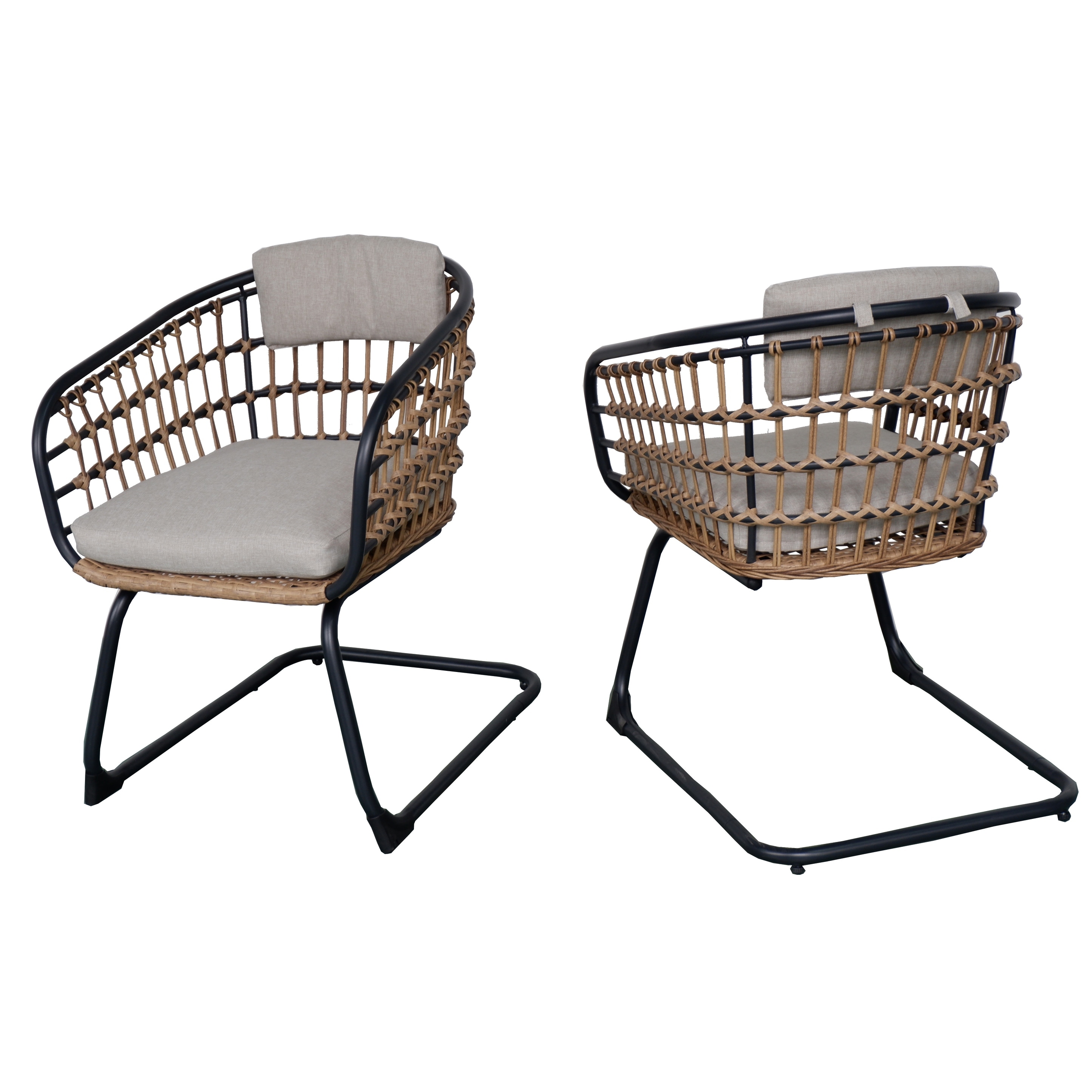 Wicker Dining Chair-Set Of 2 For Patio, Balcony, Or Garden Space