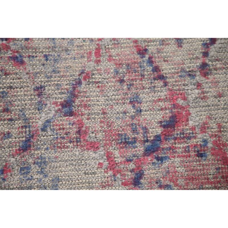 Trellis Abstract Modern Area Rug Handmade Wool Carpet - 8'0"x 10'0"