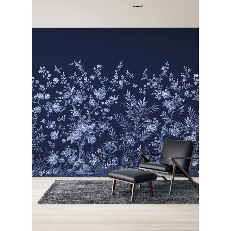 REMIX Walls by Katie Hunt Twilight Chinoiserie Midnight Blue Wall Mural