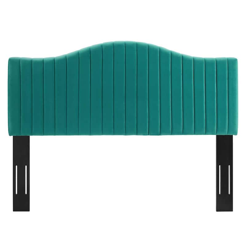 Findlay Arched Green Velvet Upholstered King/California King Size Headboard