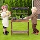 preview thumbnail 2 of 8, Gymax Kids Mud Kitchen Play Kitchen w/ Blackboard Stoves Removable