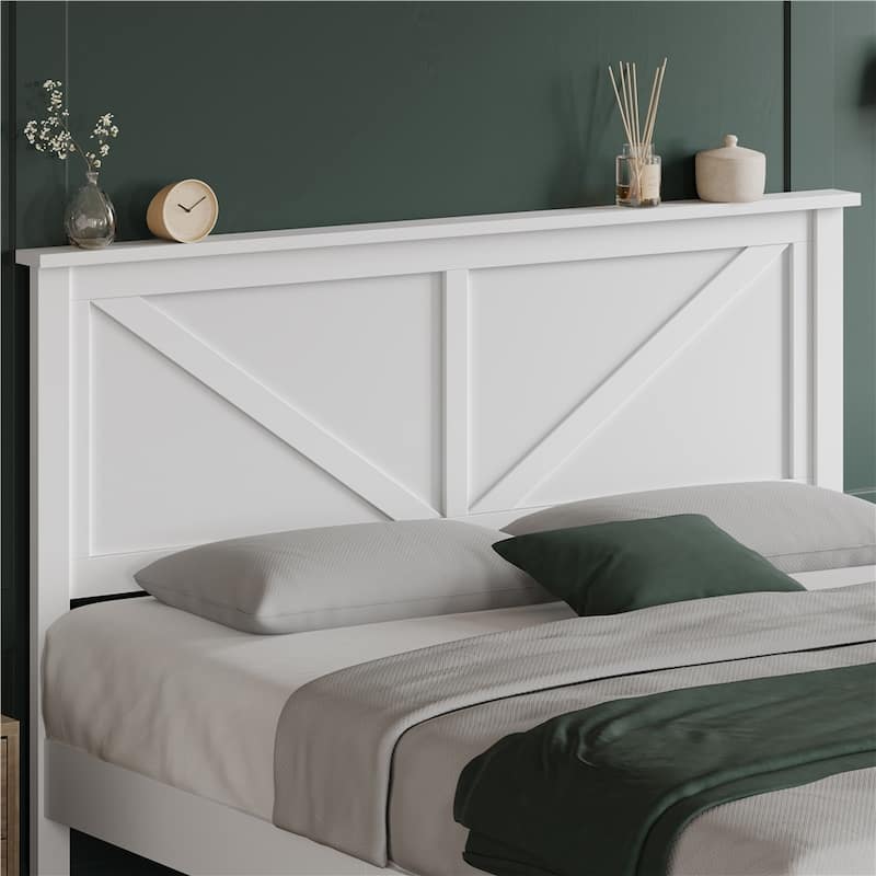 Yaheetech Farmhouse Wood Bed Platform No Box Spring Needed
