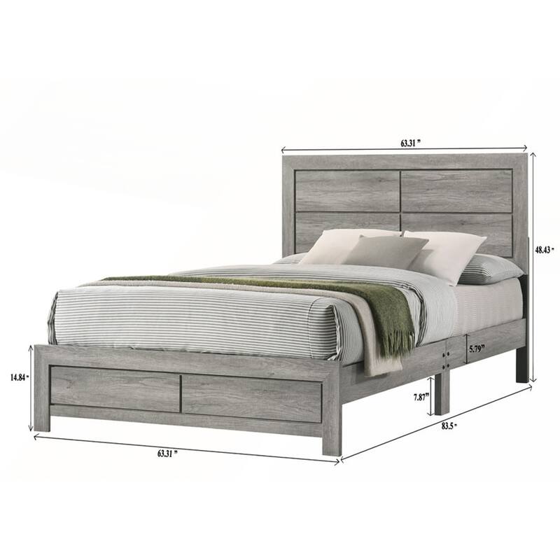 1pc Rustic Robust Platform Youth Bed