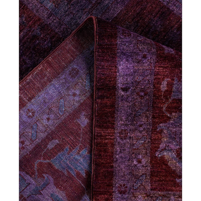 Overdyed One-of-a-Kind Hand-Knotted Area Rug - Purple - 12' 0" x 17' 5"