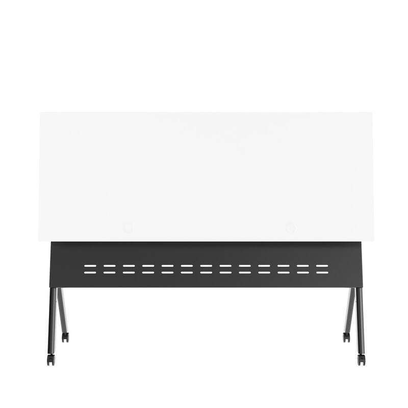 Commercial Nesting Flip Training Table with Steel Frame and Y-Legs - 23.5"W x 60"D x 30"H