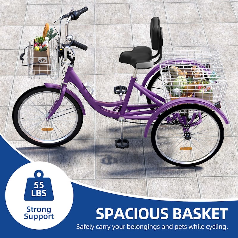 Adult Tricycle 3 Wheel Bikes 7 Speed Trike Bike