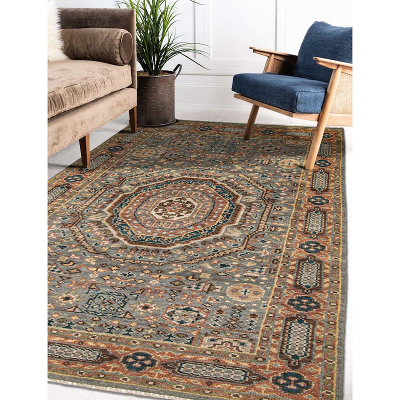 ECARPETGALLERY Hand-knotted Jules Serapi Grey Wool Rug - 5'9 x 9'0