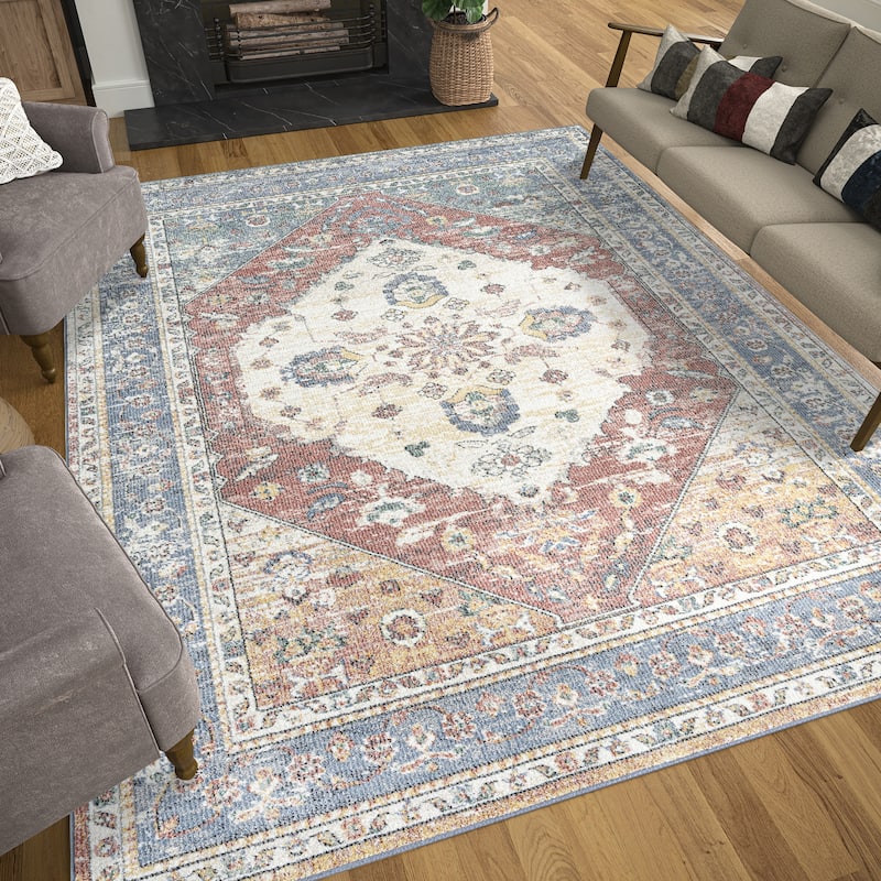 Addalyn French Country Medallion Area Rug