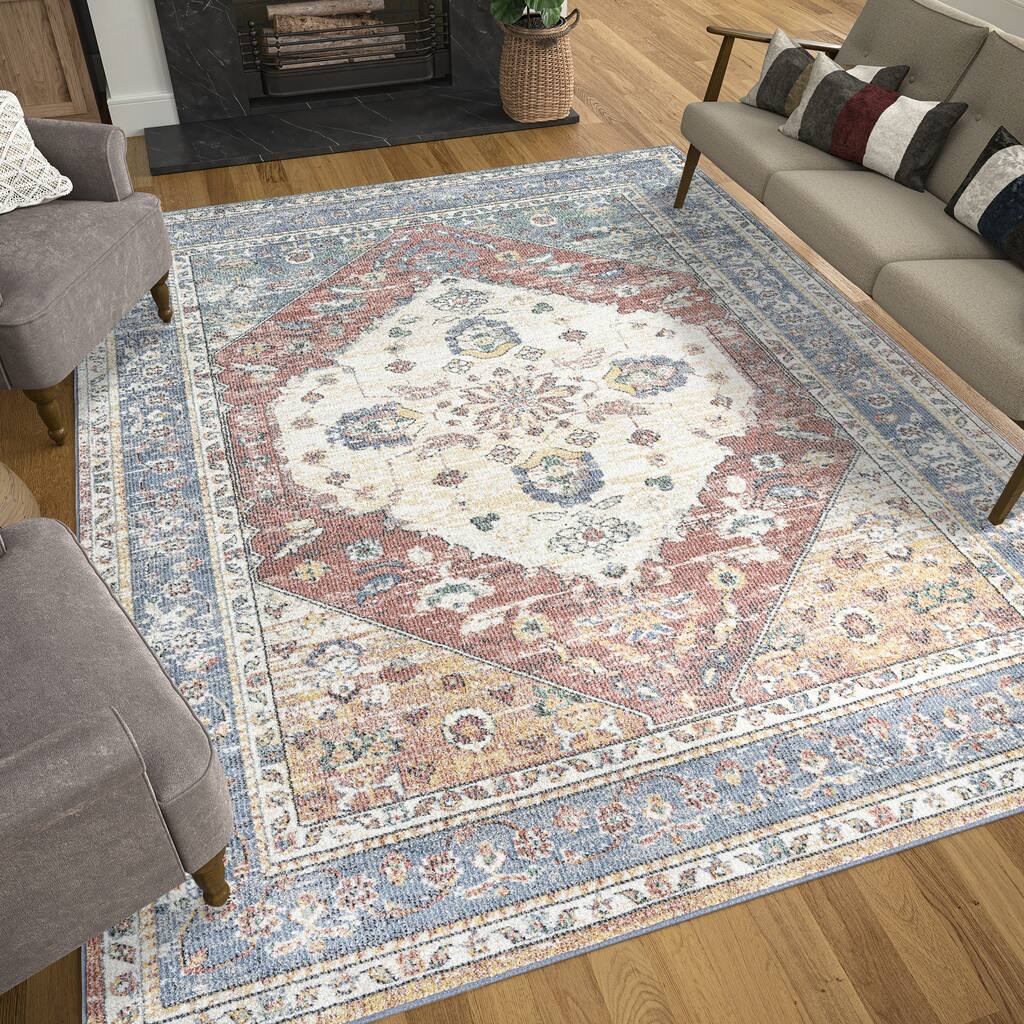Addalyn French Country Medallion Area Rug