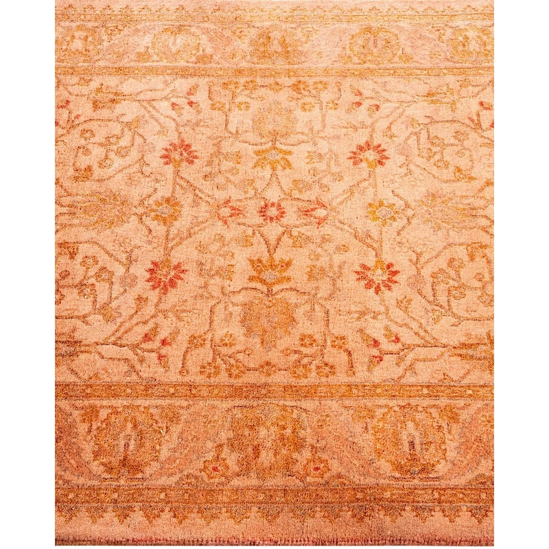 Overton Hand Knotted Wool Vintage Inspired Modern Contemporary Overdyed Pink Area Rug - 2' 9" x 4' 2"