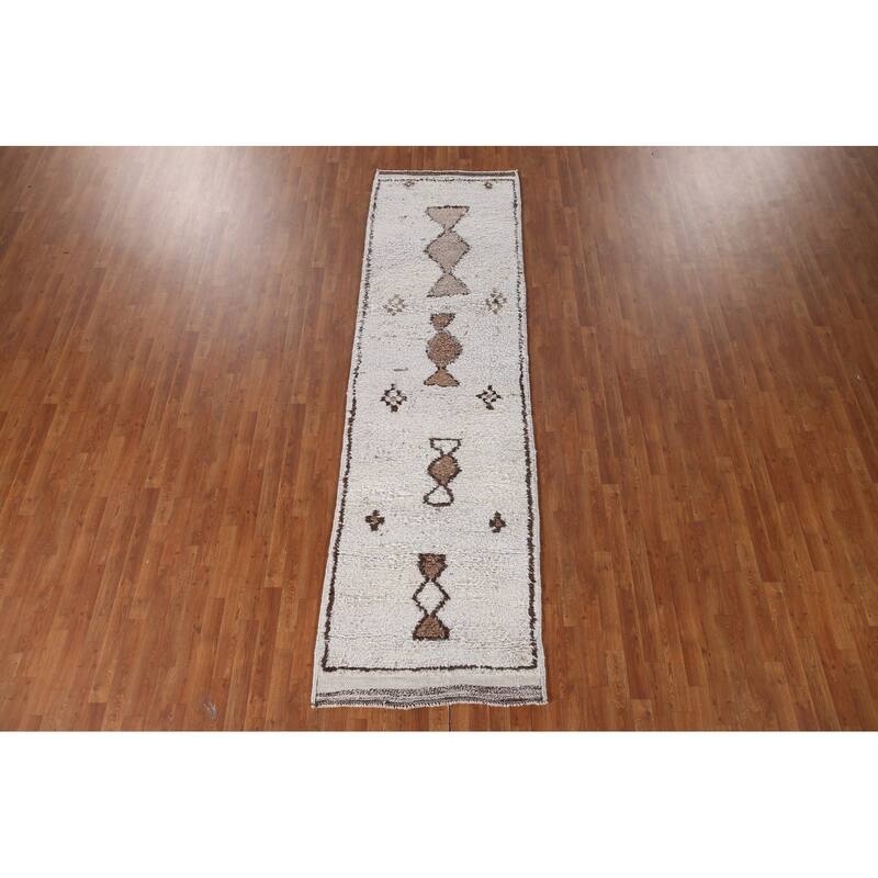 Tribal Anatolian Oriental Runner Rug Hand-knotted Wool Carpet - 3'2"x 10'11"