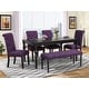 preview thumbnail 11 of 30, Roundhill Furniture Leviton Upholstered Dark Wash Wood 6-piece Dining Set Purple