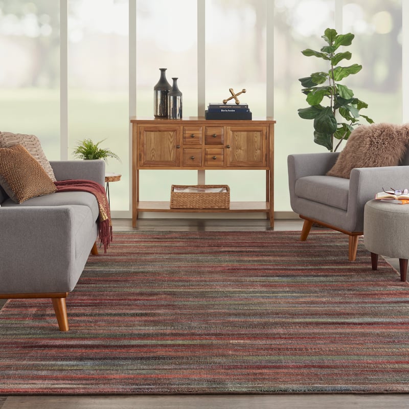Nourison Expressions Modern Waves Area Rug - 9'6" x 13'6" - Multi - Rectangle