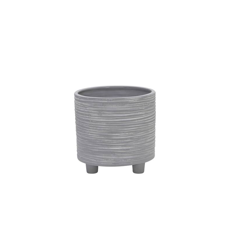 Sagebrook Home Modern Abstract Footed Ceramic Planter Set of 2