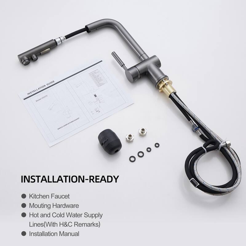 ALPHAUCET Single Handle Pull-Out Sprayer Kitchen Faucet