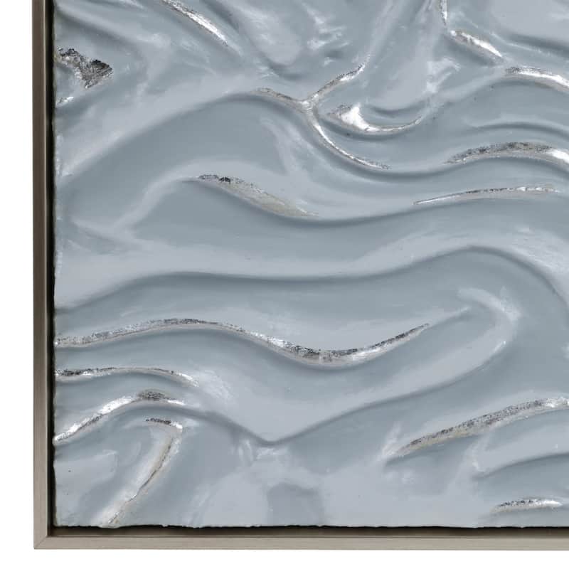 Canvas Art Wall Decor Textured Coastal Design (Set of 3) - 20" Silver