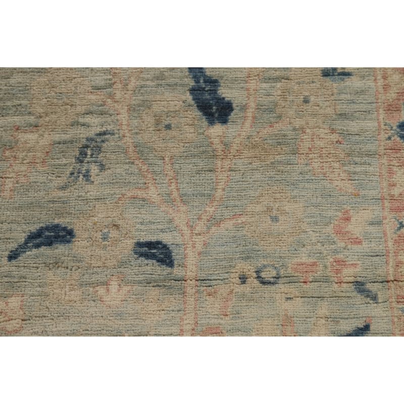 Hand Knotted Oriental 100% Wool Carpet Traditional Floral Beige & Ivories Art Deco Runner Rug - 11' 10'' X 3' 0''