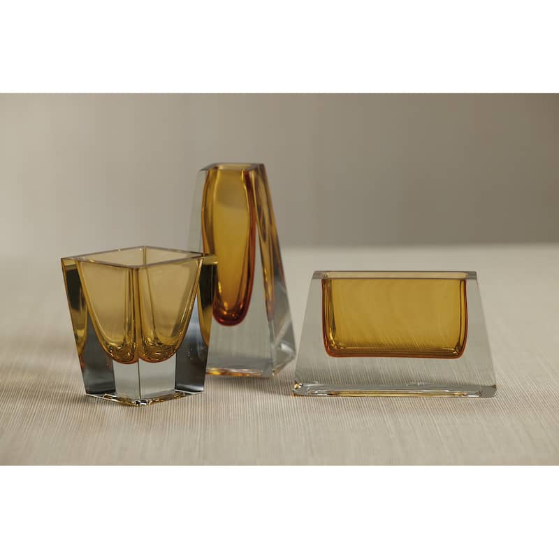 Carrara Polished Amber Glass Vase