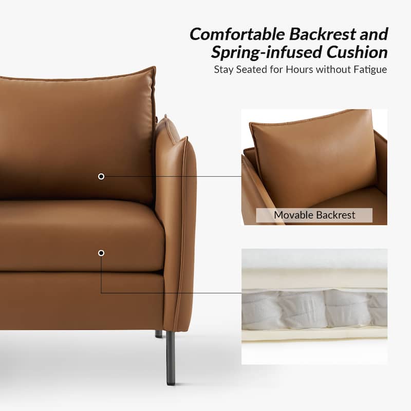 Christopher Modern Anti-scratch Fabric Armchair with Black Metal Legs Set of 2 by HULALA HOME