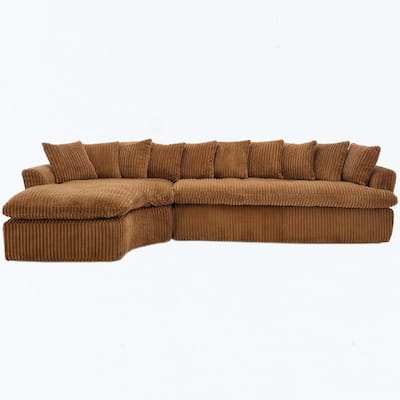 127" Large Sectional Sofa,Modular L Shaped Left Sofa,Corduroy Fabric