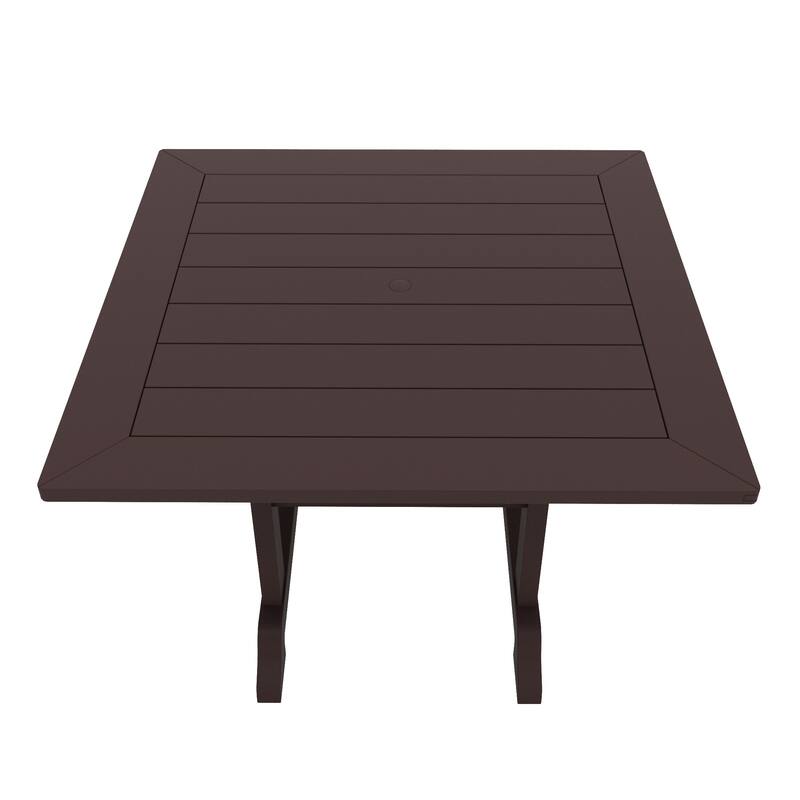 Laguna Hdpe All Weather Outdoor Patio Dining Set with Square Table, Arm Chairs (5-Piece Set)