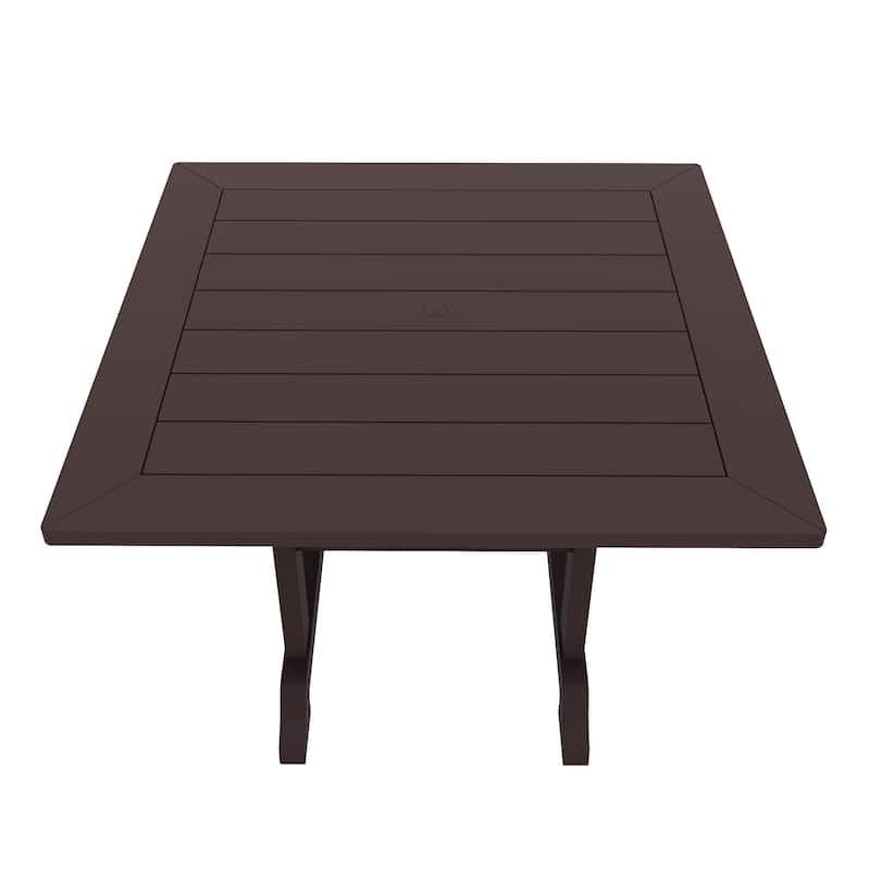 Altura 5-Piece Square Poly Eco-Friendly All Weather Outdoor Dining Set with Armchairs