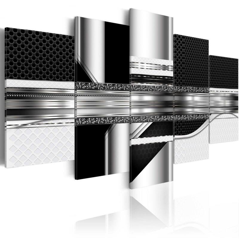 Glam Canvas Wall Art - Silver Cut - 5 Pieces - 40"Wx20"H