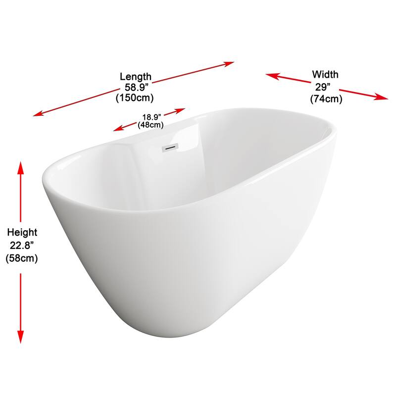 Nicolette Bathtub in Glossy White