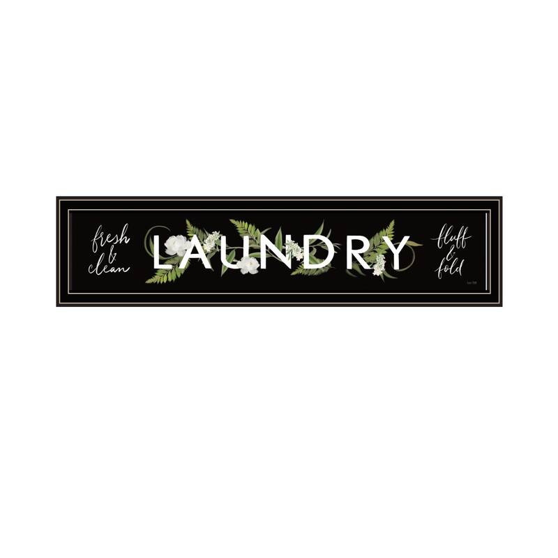 TrendyDecor4U Traditional "Laundry-Fresh & Clean" Framed Print Wall Art by House Fenway - Blue, Green, White, Earthtones