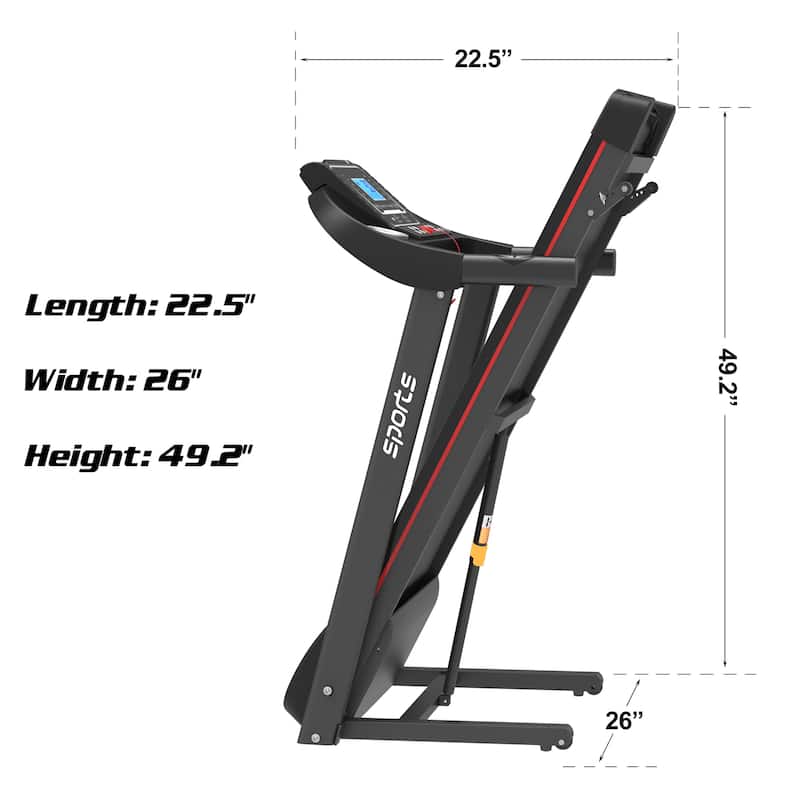 Folding Motorized Treadmill with Manual Incline,MP3 and 5" LCD Display