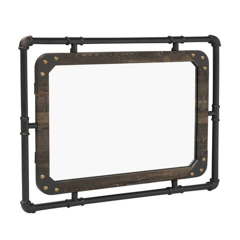 Furniture of America Revo Industrial 31-inch Metal Wall Mirror