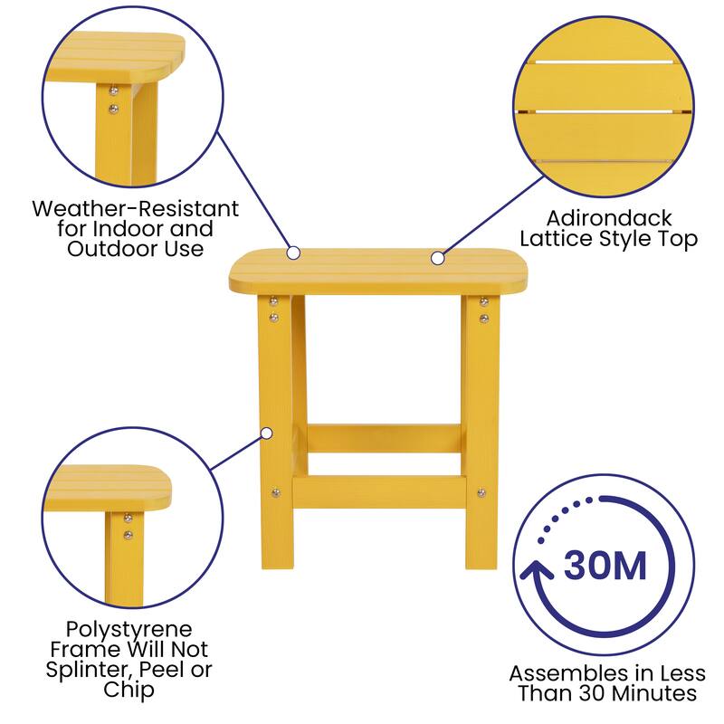 All-Weather Poly Resin Adirondack Side Table - Patio Table