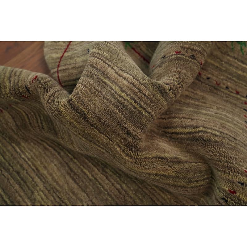 Hand Knotted Oriental 100% Wool Carpet Tribal Tribal Multi-Colored Gabbeh Runner Rug - 11' 4'' X 2' 10''