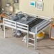 preview thumbnail 3 of 4, Full Size Pine Wood Kids Loft Bed Frame w/Guard Rails & Ladder, White