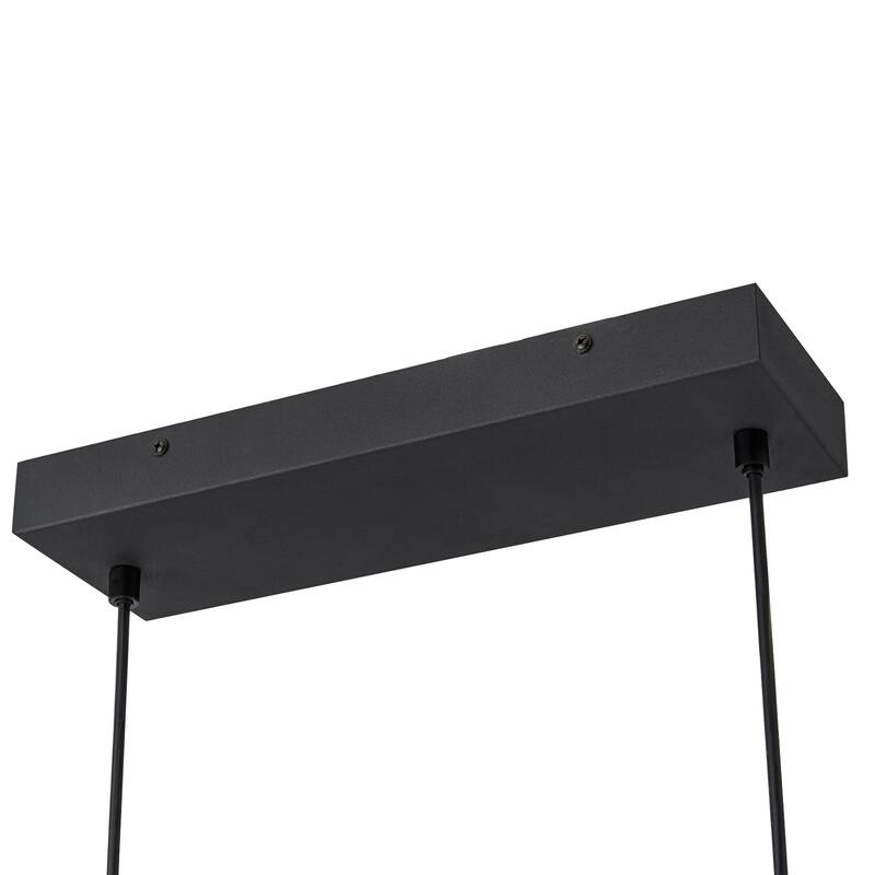 3-Light 43 in. Integrated LED Linear Chandelier Wood Kitchen Island Pendant - 43.3''W