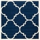 preview thumbnail 55 of 112, SAFAVIEH Handmade Chatham Vicie Modern Wool Rug 4' Square - Dark Blue/Ivory - Square