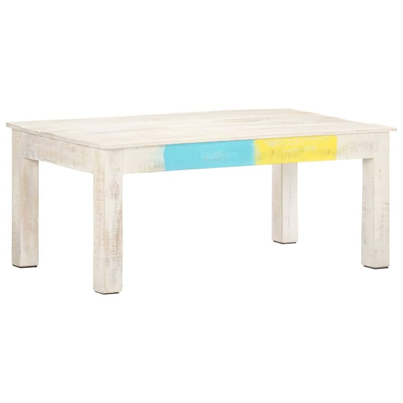 vidaXL Coffee Table White 43.3"x23.6"x17.7" Solid Mango Wood