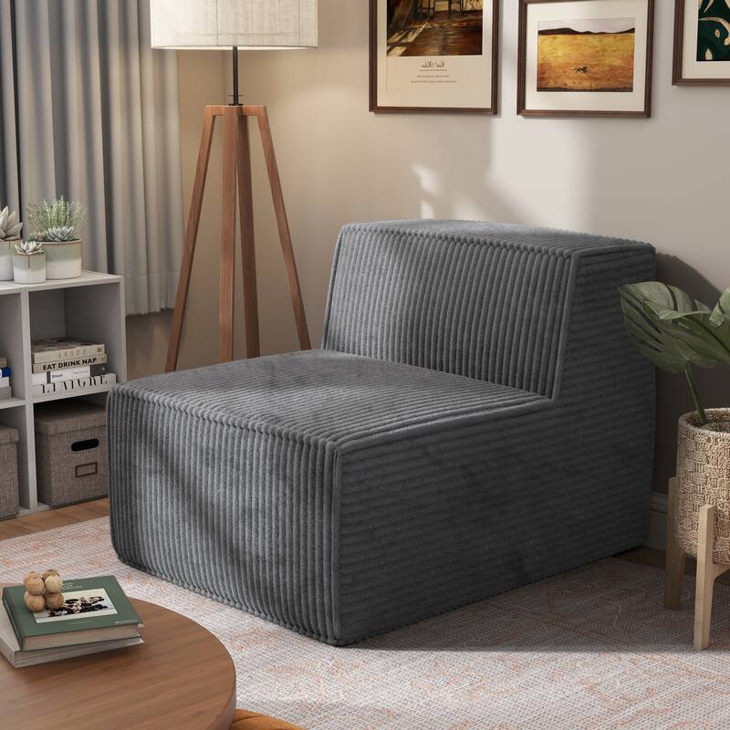 Furniture of America Navir Modern Chenille Foam Modular Sofa Chair