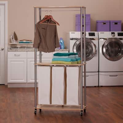 Household Essentials Laundry Center Sorter with Hanging Rod