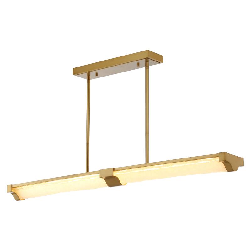 Perimost 50" Modern Gold Linear Glass LED Pendant Light