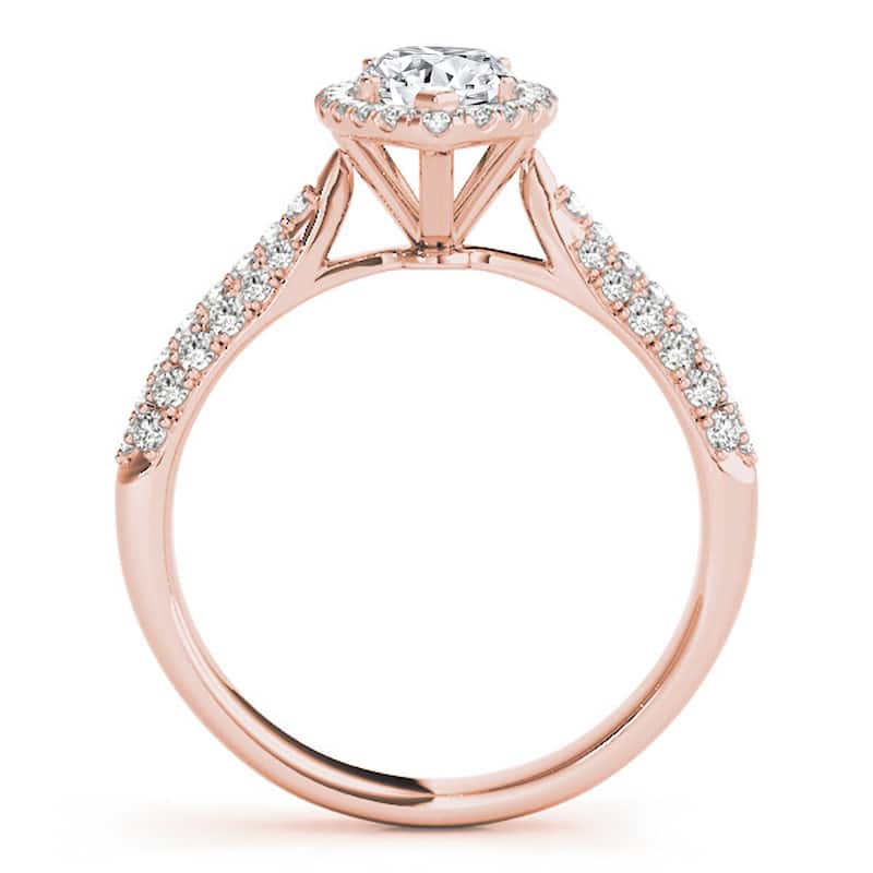 Auriya 14k Rose Gold Lab Grown Marquise Diamond Halo Engagement Ring 0.50 to 5.00 ct. tw. (F-G VS)