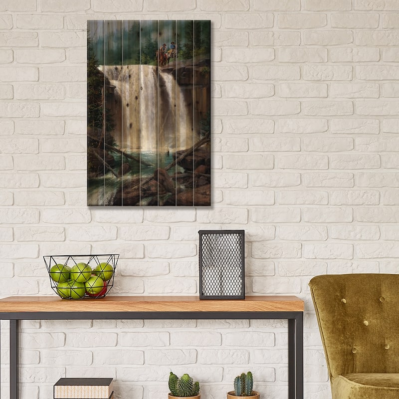 Above the Falls Print On Wood by Jack Sorenson - Multi-Color