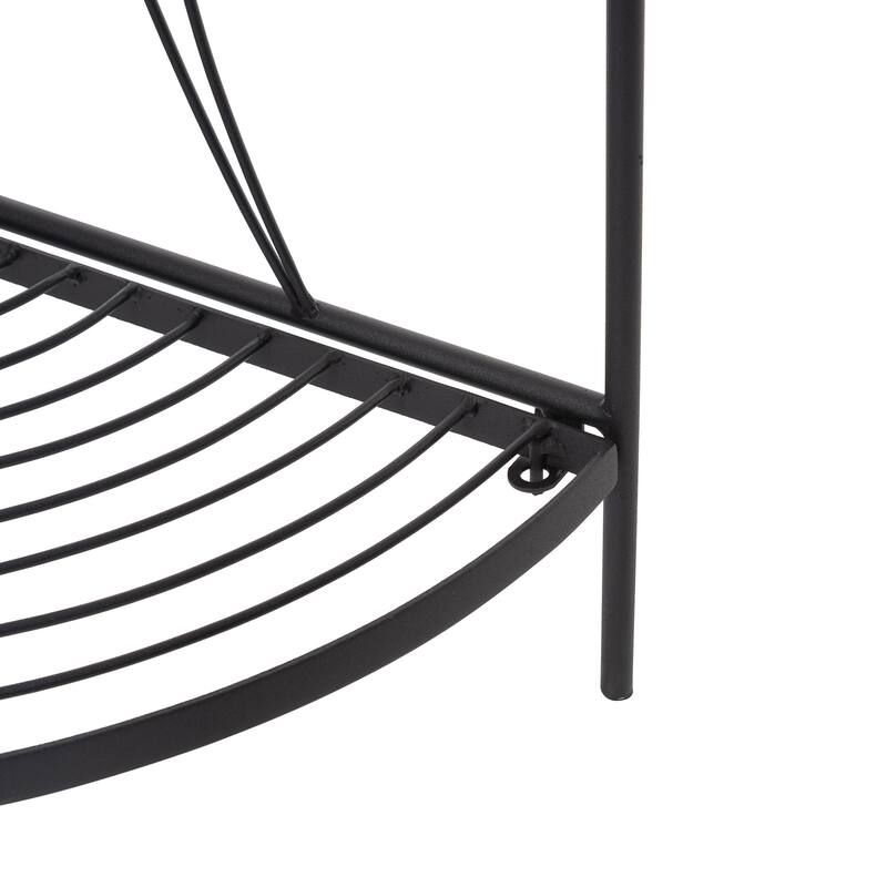 Glitzhome 4-Tiers Multifunctional Metal Corner Plant Shelf Bakers Rack Folding Planter Stands Flower Pot Shelving
