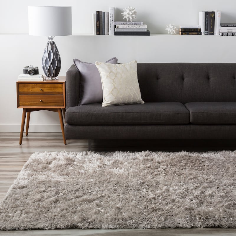 Hand-woven Altus Plush Area Rug - Light Grey - 2' x 3'