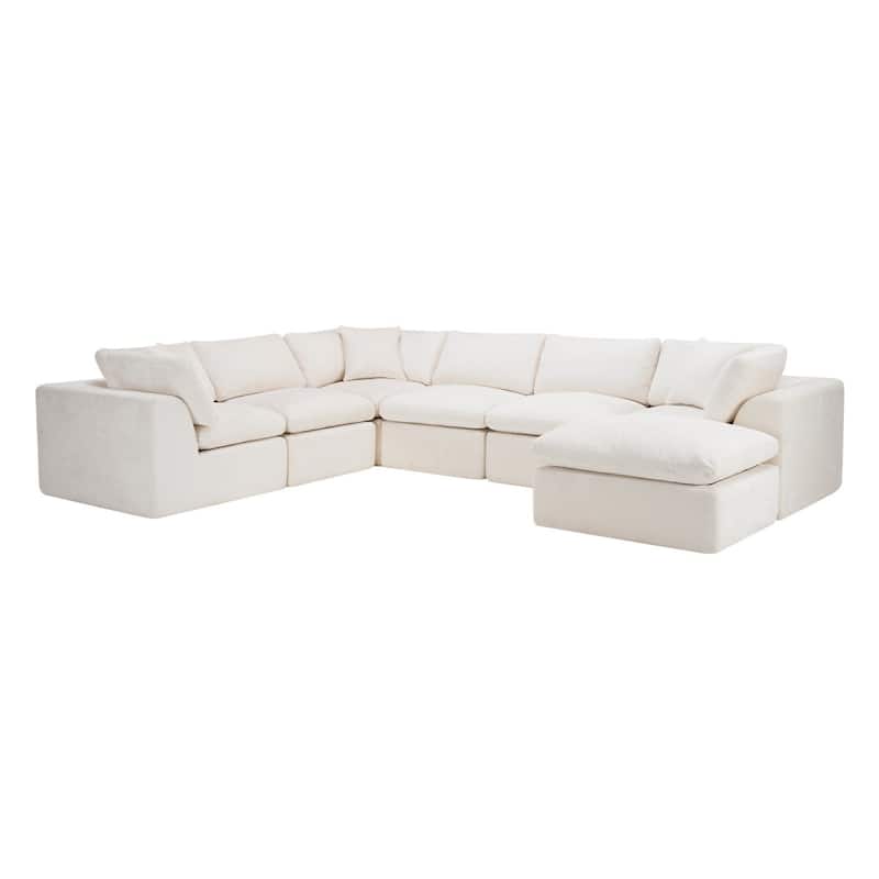 138.98" Modular Chenille U-shaped Sectional Sofa with Ottoman