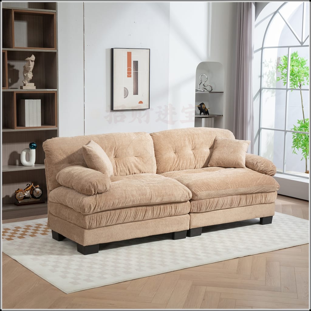 Two-seat Deep Chenille Sectional Sofa