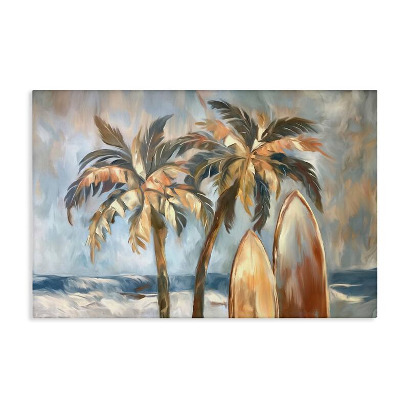 Stupell Warm Tropical Surfboards Canvas Wall Art Design By Ramona Murdock - 24 x 16