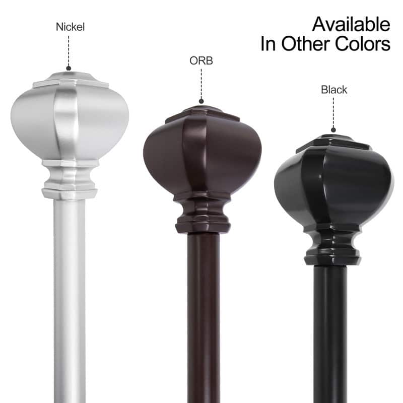 UTOPIA ALLEY 3/4 Inch Curtain Rod - Curtain Rods for Windows 28 to 48 Inch, Adjustable Drapery Rods