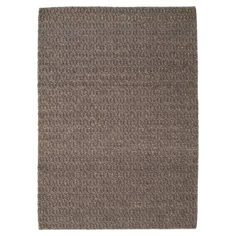 ECARPETGALLERY Braid weave Sienna Dark Grey Wool Rug - 5'4 x 7'5