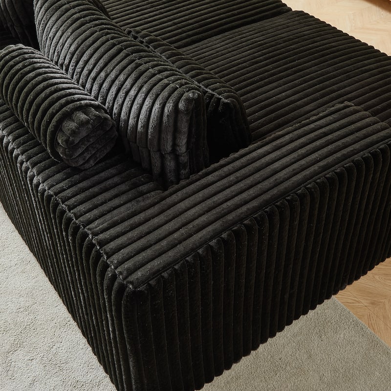 Black Cloud Plush Loveseat Sectional Sleeper Sofa